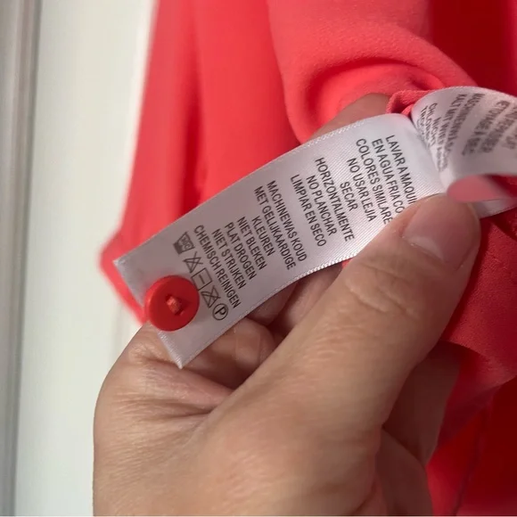 NWOT Adrianna Papell Vibrant Coral Blouse - Picture 7 of 8
